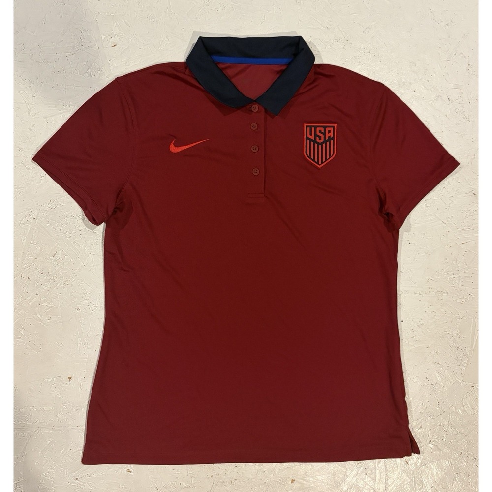 Nike USA Soccer Polo Shirt Jersey Womens M Red USWNT FJ7175-679 World Cup